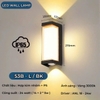ĐÈN TƯỜNG LED VUÔNG HẮT HAI ĐẦU ( SIZE TO ) - MẶT LED PS - CÔNG SUẤT 24 watt - ÁNH SÁNG VÀNG 3000k - CHỐNG NƯỚC IP65 - MODEL : 53B - L /BK