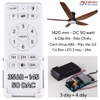 QUẠT TRẦN 5 CÁNH CÓ ĐÈN LED MÀU VÂN GỖ - ĐỘNG CƠ DC 6 SỐ - CÓ ĐIỀU KHIỂN TỪ XA - MODEL : KLS356B