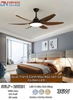 QUẠT TRẦN 6 CÁNH CÓ ĐÈN MÀU NÂU VÂN GỖ - ÁNH SÁNG 3 MÀU 36 watt - DC 6 SỐ 50 watt - CÓ ĐẢO CHIỀU - HẸN GIỜ 1 / 2 / 4 / 8h - MODEL : 56LF - 2532H