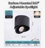 ĐÈN LED LẮP NỔI XOAY GÓC DẠNG ỐNG BƠ SURFACE MOUNTED ADJUSTABLE 360 ĐỘ SPOTLIGHT - 3000k / 4000k - CÔNG SUẤT 12 watt - GÓC CHIẾU 24 ĐỘ - CRI98 - MODEL : WS - 826 New 2025