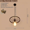 ĐÈN THẢ HÌNH BÁNH XE ĐẠP ĐƠN - PHÙ HỢP LẮP ĐẶT NHÀ HÀNG - QUÁN BAR - QUÁN CAFE - ĐUI ĐÈN E27 * 1 - BÓNG EDISON ST64 - MODEL : BX 1032 / 1