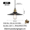 ĐÈN THẢ ĐĨA TRÒN ĐƠN - ĐUI ĐÈN E27 * 1 - BÓNG EDISON ST 64 - MODEL : ĐT 30