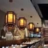 ĐÈN THẢ GỖ - TRANG TRÍ NÚI NON - HÌNH LỤC GIÁC _ MÀU GỖ ĐẬM ÓC CHÓ - MODEL : 6006 / 80 / 4043