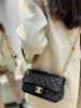 CHANEL FLAP CLASSIC MINI NEW 2021 DÂY XÍCH ĐÍNH HẠT MÀU SẮC