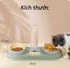 Bát ăn 3 ngăn mèo cute cho chó mèo kèm bình đựng nước tự động 500ml