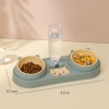 Bát ăn 3 ngăn mèo cute cho chó mèo kèm bình đựng nước tự động 500ml
