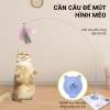 Đồ chơi cần câu mèo dính sàn, cần câu mèo đế mút, đồ chơi tự tương tác cho mèo thú cưng