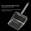 Xẻng Xúc Cát Vệ Sinh cho Mèo - Xẻng inox cán gỗ lưới lỗ, Xẻng inox cán Inox size to tiện lợi