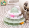 Đồ chơi mèo tháp 3 tầng bóng xoay