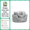 Ổ tròn xám Elite nhung cho thú cưng, chó mèo xuất Hàn cao cấp