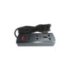 Ổ cắm 3 chịu tải 1200W không sứ dây tròn màu đen có công tắc