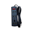 Ổ cắm 3 chịu tải 1200W không sứ dây dẹt màu đen có công tắc