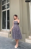20/V033/02 VÁY MAXI ,2 DÂY HÌNH CARO NHỎ