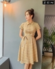 20/V072/01 VÁY XÒE, CỔ ĐỨC, ĐAI EO,KẺ  BURBERRY