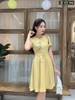 20/V099/02 VÁY XÒE, CT, ĐAI EO, THÊU NGỰC, VÀNG