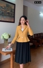 DG 20/A018/S/01/ÁO VEST, CỔ 2 VE, ĐAI EO, VÀNG