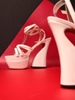 Eva sandal đúp 15cm đen bóng