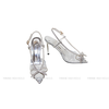Souvenir Sandal Viền đá nơ mica trong suốt bạc