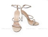 Souvenir sandal đá vuông nude hồng