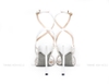 Souvenir sandal chéo dây 11cm trắng mờ