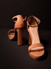 Ankle Strap Gót Vuông Ngang Mãnh đúp Pu