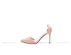 Pump gót nhọn PU phối trong Nude