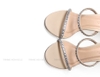 Souvenir sandal đá vuông nude