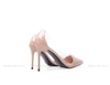 Pump gót nhọn PU phối trong Nude