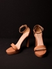 Ankle Strap Gót Vuông Ngang Mãnh đúp Pu