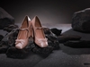 Sovereign femme pump mũi vuông satin hồng 9cm