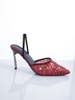 Lap slingback lưới kim tuyến đỏ