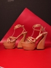 Eva sandal đúp 15cm đen bóng