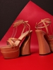 Eva sandal đúp 15cm đen bóng