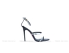 Souvenir sandal dây da gót  nhọn 9cm đen
