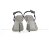 Souvenir slingback hở gót satin 9cm xám đen
