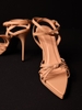 Souvenir sandal đúp supper nhọn chéo dây 11cm trắng mờ