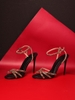 EVA sandal viền đá vàng đen