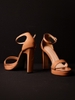 Ankle Strap Gót Vuông Ngang Mãnh đúp Pu