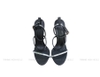 Souvenir sandal dây da gót  nhọn 9cm đen