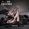 Sovereign femme pump mũi vuông satin hồng 9cm