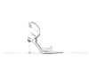 Souvenir sandal supper nhọn chéo dây 11cm trắng mờ