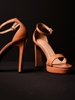 Ankle Strap Gót Vuông Ngang Mãnh đúp Pu