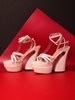 Eva sandal đúp 15cm đen bóng