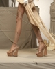 Eva sandal đúp 15cm đen bóng