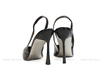 Souvenir Slingback Mũi Bạc 11cm Đen Bóng/ Trắng Bóng