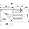 CHẬU RỬA INOX 1 HỐ CÓ BÀN CHỜ FRANKE BCX 611-86 RHD