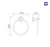 Vòng treo khăn EcoBath EC218-06MB màu đen mờ