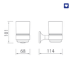 Kệ cốc EcoBath EC218-10BG mầu vàng