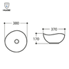 Chậu lavabo đặt bàn Huge H-LT1380B ( vành mỏng )