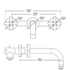 Vòi chậu lavabo âm tường màu ghi xám DL-600002GR